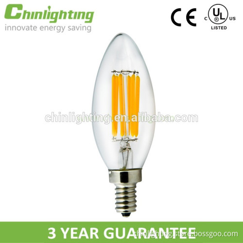 High lumen 2200k 3000k 6000k c35 a19 led filament edison bulb filament LED candle bulb